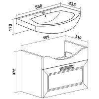Тумба под раковину Runo Монро 55 00-00000458 подвесная Белая — фото 6, Тумбы под раковину