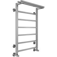 Водяной полотенцесушитель Terminus Контур П7 500х800 4670078529718 с полкой Хром, нижнее подключение, G 1/2" ВР, с угловым соединением — фото 1, Водяные полотенцесушители