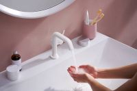 Товар: Смеситель для раковины Hansgrohe Tecturis S 73320700 Белый матовый - фото 3 Смеситель для раковины Hansgrohe Tecturis S 73320700 Белый матовый — фото 3, Смесители для раковины