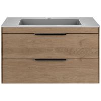 Тумба под раковину Vincea Chiara 2D 80 VMC-2C2800NO подвесная N.Oak — фото 3, Тумбы под раковину