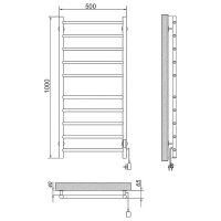Электрический полотенцесушитель Ника WAY-2 100/50 Белый матовый — фото 2, Электрические полотенцесушители