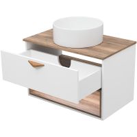 Товар: Тумба под раковину Brevita Bergen 80 BER-07080-19-01-1Я подвесная Белая матовая Дуб Галифакс олово - фото 5 Тумба под раковину Brevita Bergen 80 BER-07080-19-01-1Я подвесная Белая матовая Дуб Галифакс олово — фото 5, Мебель для ванной