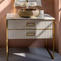 Тумба под раковину Boheme Armadi Art Monaco 80 867-080-WG Белая глянец Золото — фото 1, Мебель для ванной