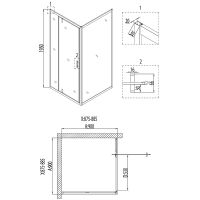 Душевой уголок Niagara Nova NG-6801-08 BLACK 90х90 профиль Черный стекло прозрачное — фото 7, Душевые уголки