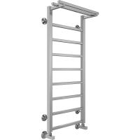 Водяной полотенцесушитель Terminus Контур П9 400х1000 4670078529732 с полкой Хром, нижнее подключение, G 1/2" ВР, с угловым соединением — фото 1, Водяные полотенцесушители