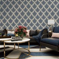 Обои Bernardo Bartalucci Palazzo 5043-6 Винил на флизелине (1,06*10,05) Синий/Бежевый, Ромб — фото 3, Обои для стен