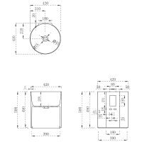 Раковина Abber Stein 42 AS2624 Белая матовая — фото 6, Раковины подвесные