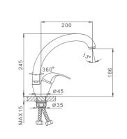 Смеситель для кухни Frap H15 F4115-2 Хром — фото 2, Смесители для кухни