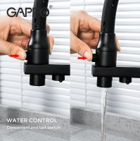 Смеситель для кухни Gappo G17-6 G4317-6 Черный матовый — фото 5, Смесители для кухни