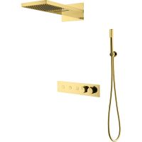 Душевая система Boheme Fusion 131-G с термостатом Золото — фото 1, Душевое оборудование. Душевая программа