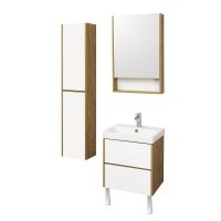 Тумба под раковину Aquaton Сканди 70 1A251801SDZ90 подвесная Белый Дуб рустикальный — фото 8, Тумбы под раковину