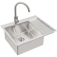 Кухонная мойка Alveus Quarto 20 BRS-90 615x480 1124383 Брашированная сталь — фото 2, Кухонные мойки
