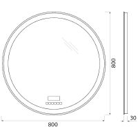 Товар: Зеркало BelBagno с подсветкой с сенсорным выключателем с bluetooth с термометром с радио арт-SPC-RNG-800-LED-TCH-RAD - фото 5 Зеркало BelBagno с подсветкой с сенсорным выключателем с bluetooth с термометром с радио арт-SPC-RNG-800-LED-TCH-RAD — фото 5, Зеркала в ванную комнату