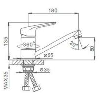 Смеситель для кухни Frap H07 F4507-2 Хром — фото 2, Смесители для кухни