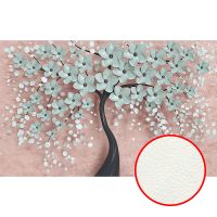 Фреска Ortograf 3D 33093 Фактура флок FLK Флизелин (4,3*2,7) Розовый/Голубой, Деревья/Абстрация — фото 1, Фрески