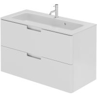 Тумба с раковиной Creto Bravo 100 22-BrW100 подвесная Белая глянцевая — фото 2, Мебель для ванной