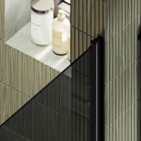 Душевая дверь Maybah Glass MGD-800-6 600x1980 на монопетле Черный стекло графитовое — фото 5, Душевые двери в нишу