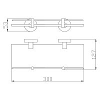 Стеклянная полка Rav Slezak Colorado COA0900/30 Хром — фото 2, Полки для ванной и душа