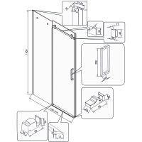 Душевая дверь Veconi Vianno VN-74B 120 VN74B-120-01-C4 профиль Черный матовый стекло прозрачное — фото 3, Душевые двери в нишу