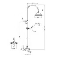 Душевая система Webert Ottocento OT721208010 Золото — фото 5, Душевые стойки
