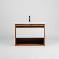 Тумба под раковину VIANT Бостон 70 VBOS70CO-T1YP подвесная Белая Дуб Вотан — фото 1, Тумбы под раковину