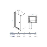Товар: Душевая дверь Koller Pool Waterfall Line QP10 90 профиль Хром стекло рифленое - фото 5 Душевая дверь Koller Pool Waterfall Line QP10 90 профиль Хром стекло рифленое — фото 5, Душевые двери в нишу
