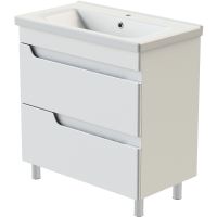 Тумба с раковиной Orange Topline-Milano 100 TMR100+RA Белый глянец — фото 5, Тумбы с раковиной