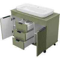 Тумба с раковиной Brevita Enfida 100 УТ000022697 Зеленая матовая — фото 4, Мебель для ванной