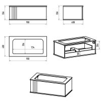 Тумба с раковиной Brevita Savoy 90 УТ000014896 подвесная Черная матовая — фото 8, Мебель для ванной