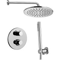 Душевая система Paffoni Light KITLIQ018CR с термостатом Хром — фото 1, Встраиваемые душевые комплекты