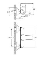 Смеситель для ванны Orange Sofi Хром арт-M43-200cr — фото 6, Смесители для душа без лейки