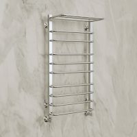 Водяной полотенцесушитель Terminus Арктур П8 500х800 4670078529466 с полкой Хром, нижнее подключение, G 1/2" ВР, с угловым соединением — фото 3, Водяные полотенцесушители