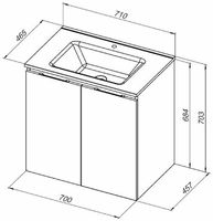 Тумба под раковину Aquanet Алвита New 70 303906 подвесная Дуб веллингтон белый — фото 9, Тумбы под раковину
