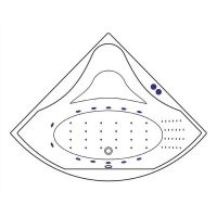 Акриловая ванна Excellent Glamour 150x150 WAEX.GLA15.NANO.CR с гидромассажем — фото 9, Ванны