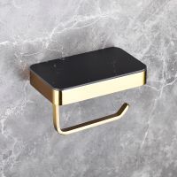 Держатель туалетной бумаги Abber Westen AA1730G с полкой Золото — фото 2, Держатели туалетной бумаги