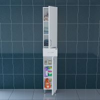 Шкаф пенал СанТа Стандарт 30 Белый — фото 4, Пеналы для ванной комнаты