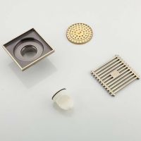 Душевой трап Gappo G81004-4 с решеткой Бронза — фото 3, Трапы для душа