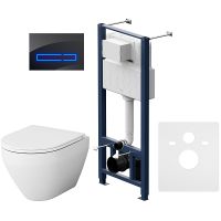 Комплект унитаза с инсталляцией AM.PM Spirit V2.0 FlashClean IS450A38.701700 с сиденьем Микролифт и Черной клавишей смыва — фото 1, Комплекты унитаз + инсталляция
