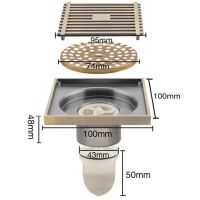 Душевой трап Gappo G81004-4 с решеткой Бронза — фото 14, Трапы для душа
