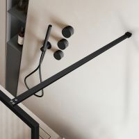 Душевая перегородка Vincea Walk-In 100 VSW-1HP100FLB профиль Черный матовый стекло рифленое — фото 6, Душевые перегородки