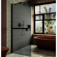 Душевая перегородка Maybah Glass MGD-712-6ш 1090x1950 в широком профиле Черный стекло графитовое матовое — фото 1, Душевые перегородки