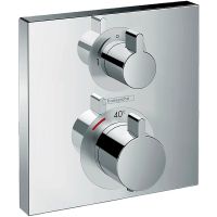 Смеситель для душа Hansgrohe Ecostat Square 15712000 с термостатом Хром — фото 1, Смеситель для душа