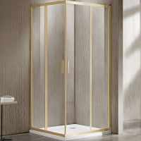 Душевой уголок Vincea Garda 100x80 VSS-1G8010CLG профиль Брашированное золото стекло прозрачное — фото 1, Прямоугольные душевые уголки