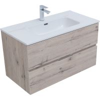 Тумба под раковину Aquanet Алвита New 90 303921 подвесная Дуб веллингтон белый — фото 8, Тумбы под раковину