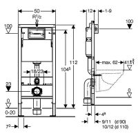 Инсталляция Geberit Duofix Delta UP100 458.103.00.1 для унитаза со смывным бачком — фото 3, Инсталляции для унитазов
