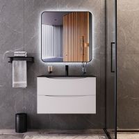 Тумба с раковиной Bond Cube 80 T01805-S05B подвесная Белая матовая — фото 3, Мебель для ванной