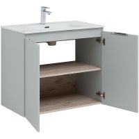 Тумба под раковину Aquanet Алвита New 80 277528 подвесная Серая матовая — фото 6, Мебель для ванной