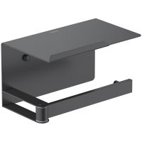 Держатель туалетной бумаги Aquatek Лира AQ4929MB с полкой Черный матовый — фото 1, Держатели туалетной бумаги