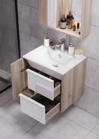 Тумба под раковину Aquaton Бостон 60 1A252501BN010 подвесная Дуб эврика Белый — фото 9, Тумбы под раковину