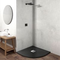 Душевой поддон из искусственного камня Vincea 90x90 VST-4SQ9090A+Vsph-D132 Антрацит — фото 5, Душевые поддоны из искусственного камня